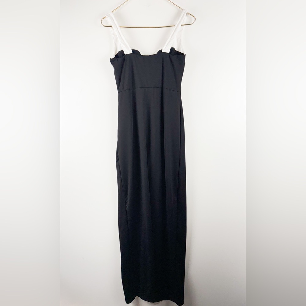 Popilush Shapewear Contrast Trim Built-In Sculpting Maxi Dress Size Large - Picture 10 of 12